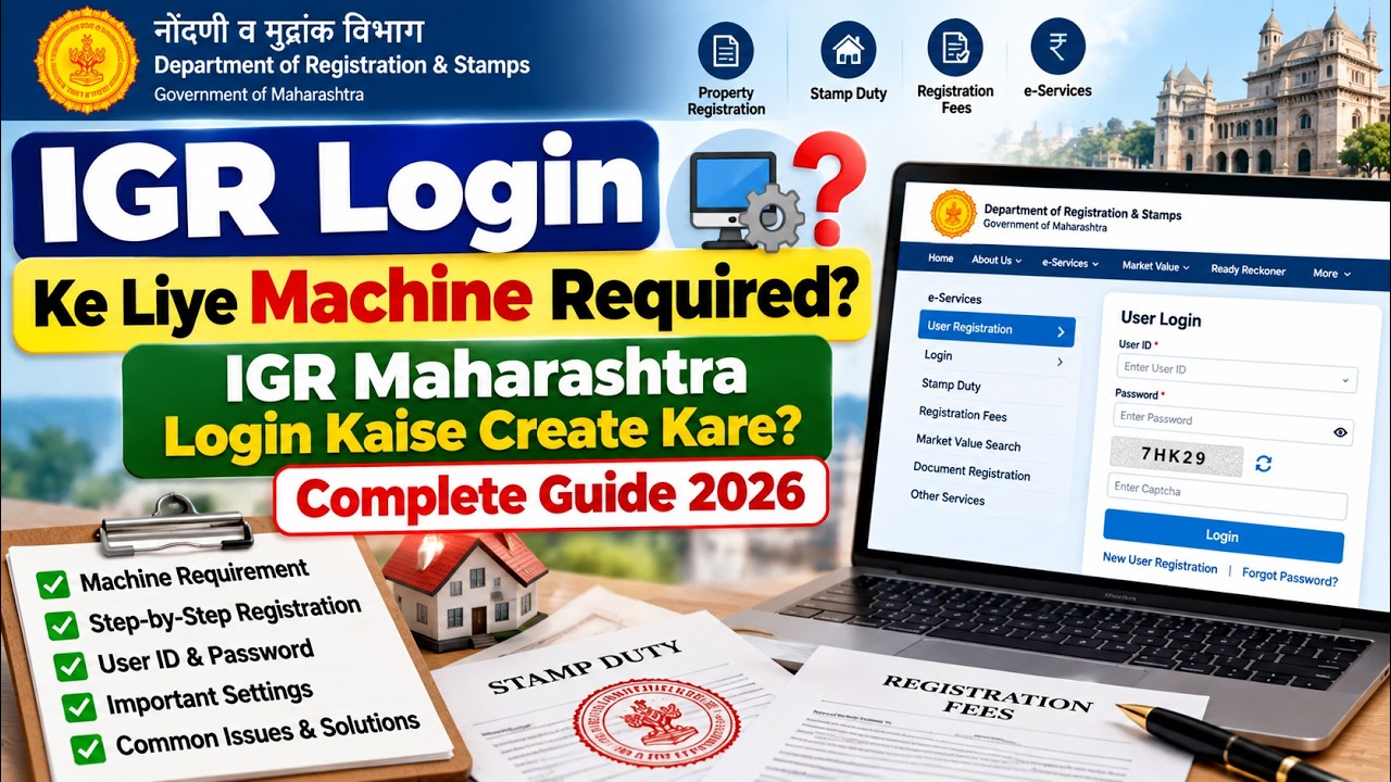 IGR Login Ke Liye Machine Required? | IGR Maharashtra Login Kaise reate Kare? | Complete Guide 2026
