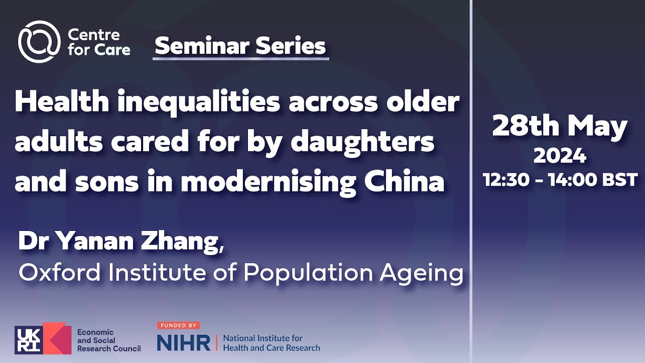 Health inequalities across older adults cared for by daughters and sons in modernising China
