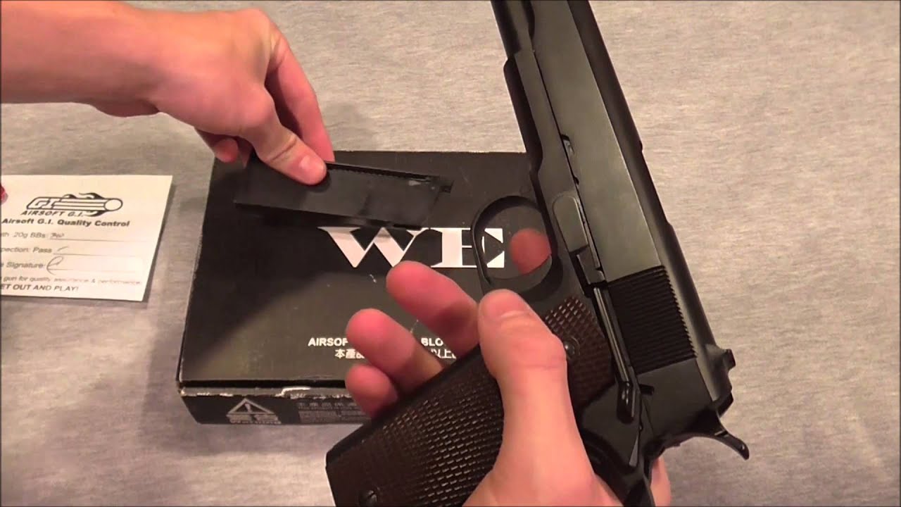 WE M1911 gas pistol review and shoot