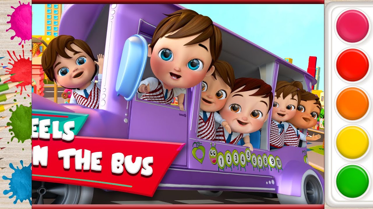 What Color Of The Bus??? Let's Learn - Coco Shark Nursery Rhymes .