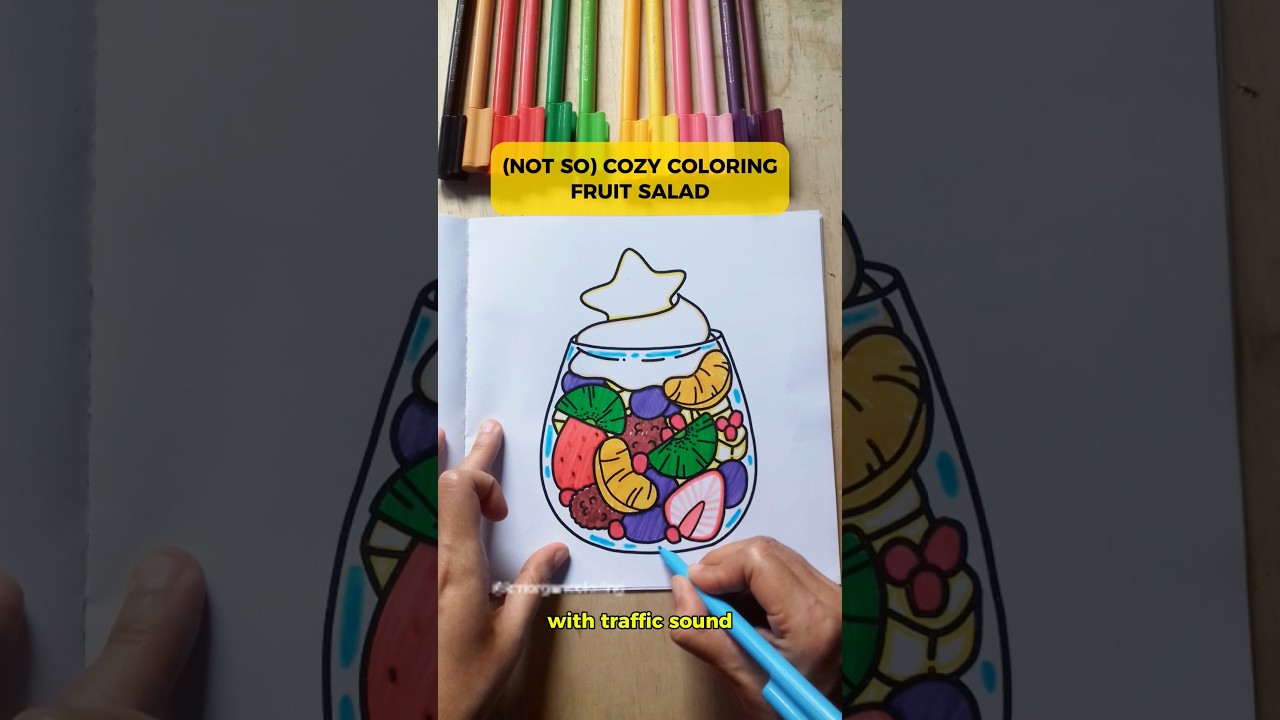 Christmas Fruit Salad Coloring Page | Relaxing Holiday Food Coloring & Festive Art