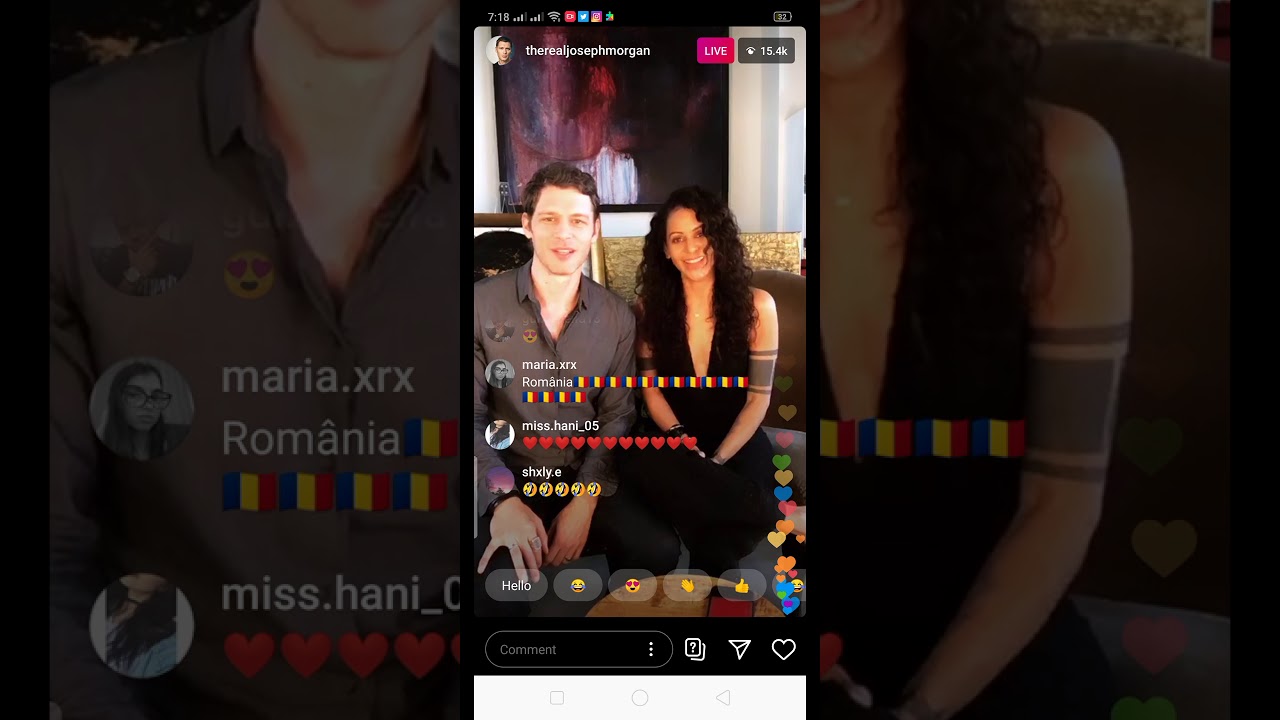 Joseph Morgan with his wife Persia White