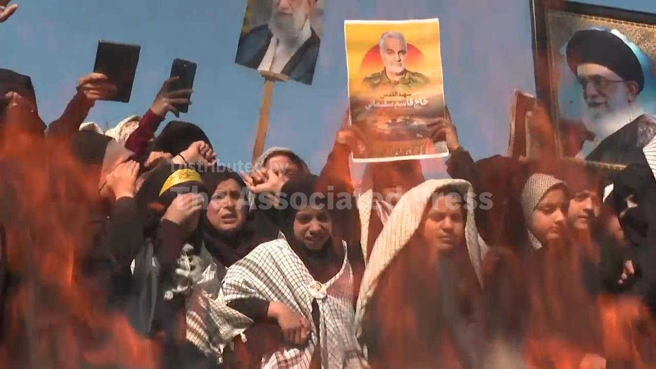 Protest in support of Palestinians and Iranians held in Indian-controlled Kashmir