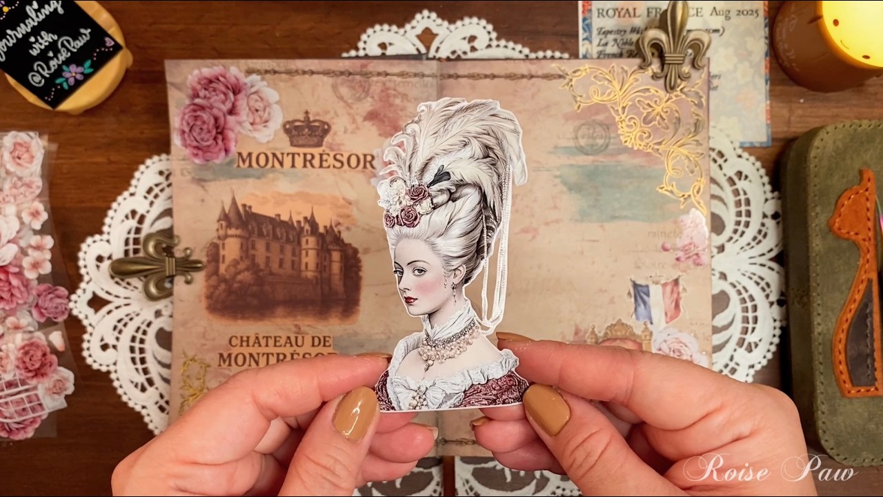ASMR | French Royalty Theme 👑 ft. CoraCreaCrafts | Relaxing Unboxing and Scrapbooking