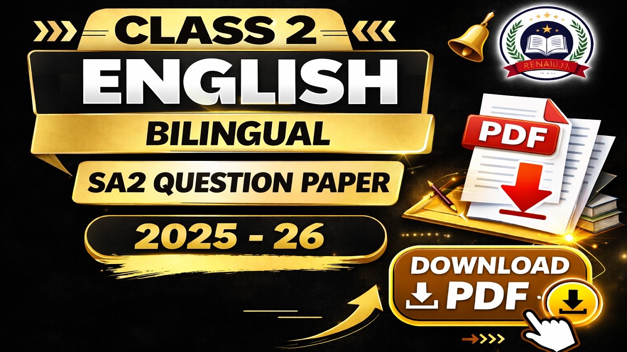Class 2 English  bilingual SA2 question paper 2025 -26