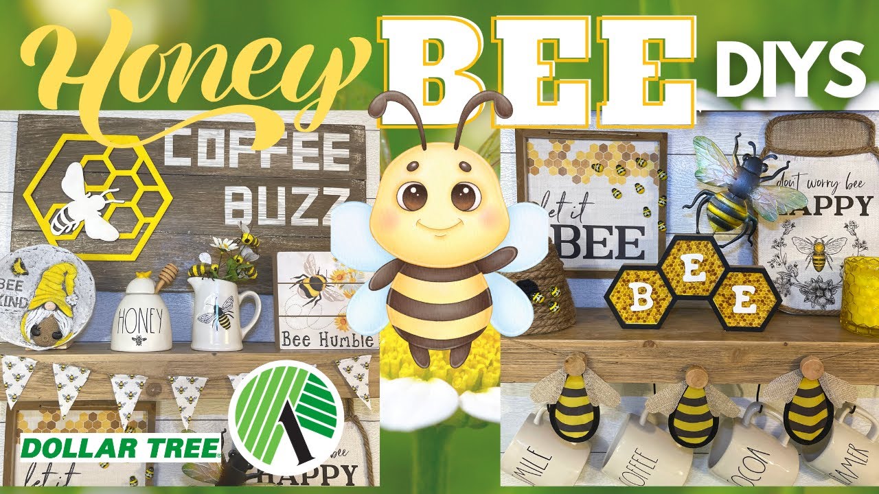 🐝 12 NEW Honey BEE Dollar Tree DIYS & Finds: COFFEE BAR & Spring Hacks