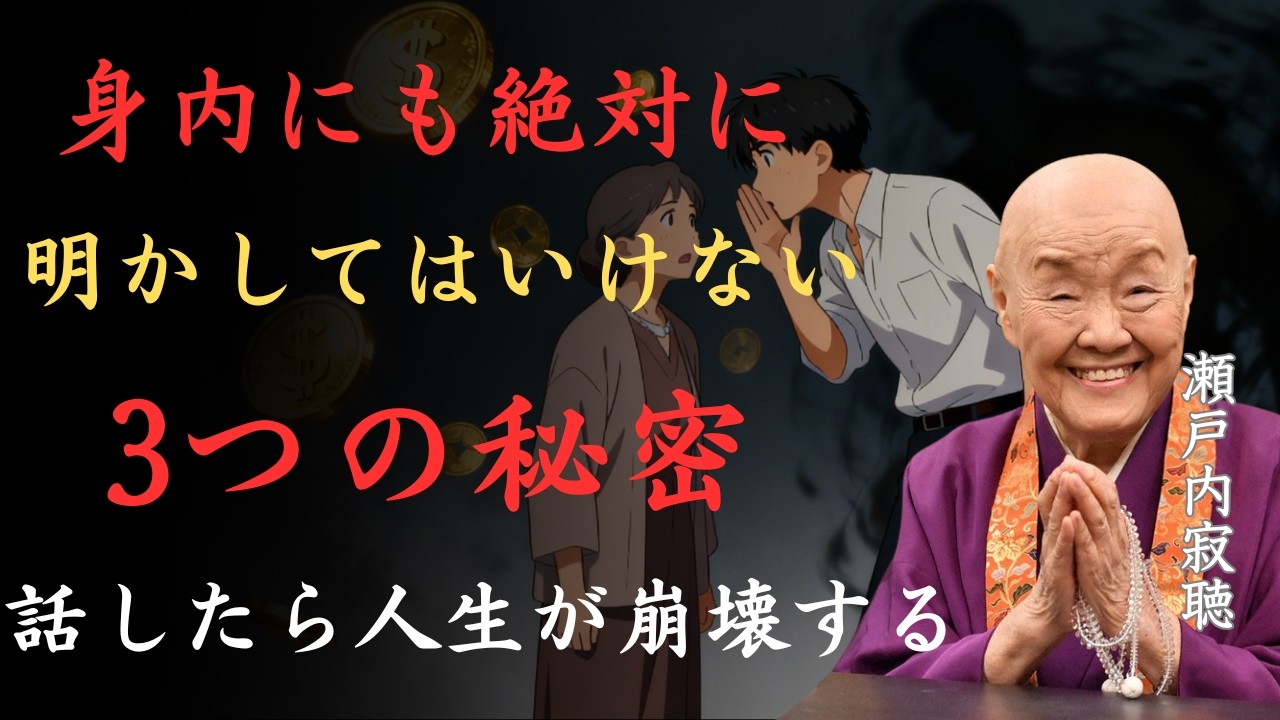 【警告】身内にも絶対に明かしてはいけない3つの秘密｜話したら人生が崩壊する｜瀬戸内寂聴「兄弟姉妹」「家族の秘密」「家族の絆」「慈悲の知恵」