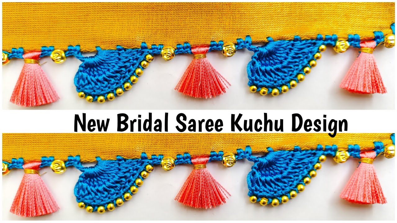 New Bridal Saree Kuchu Design In Kannada | #sareekuchu | Anu Creations