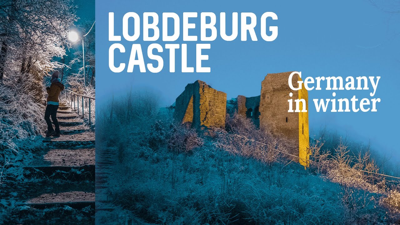 Hiking Castle Lobdeburg in Jena in Winter (Rare snowfall)