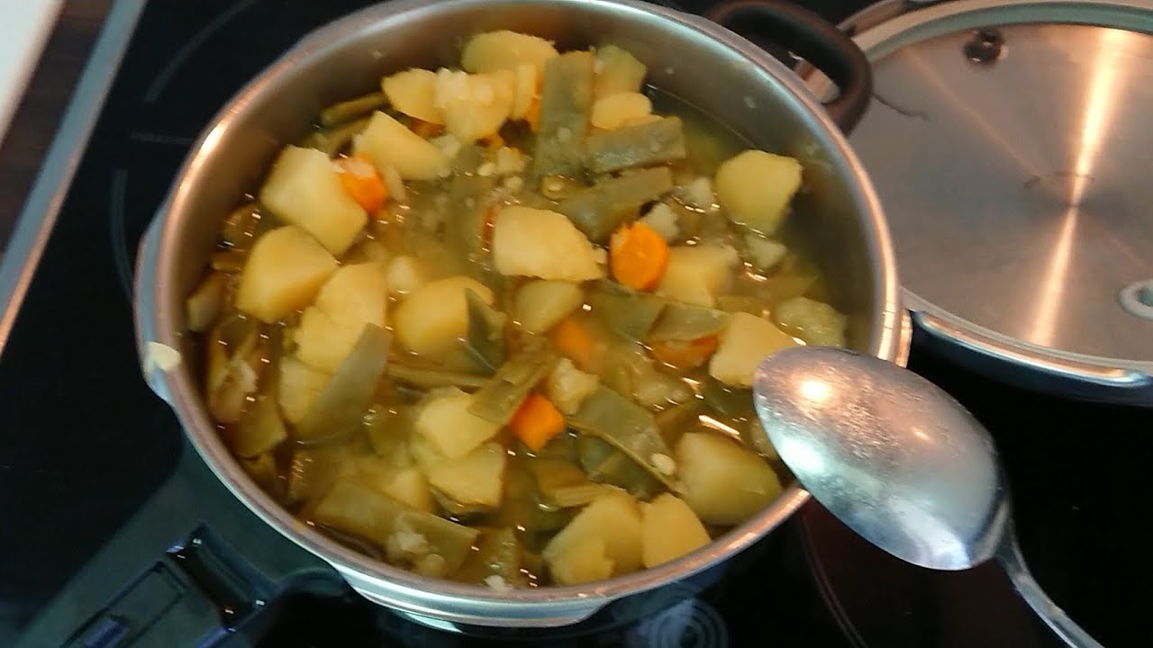 Receta Cómo hacer VAINAS JUDÍAS con Patatas en olla express