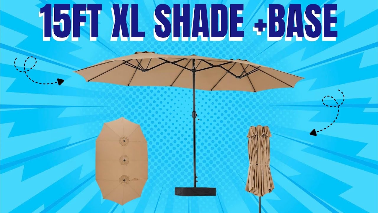 Large 15FT Patio Umbrella for Outdoor Shade
