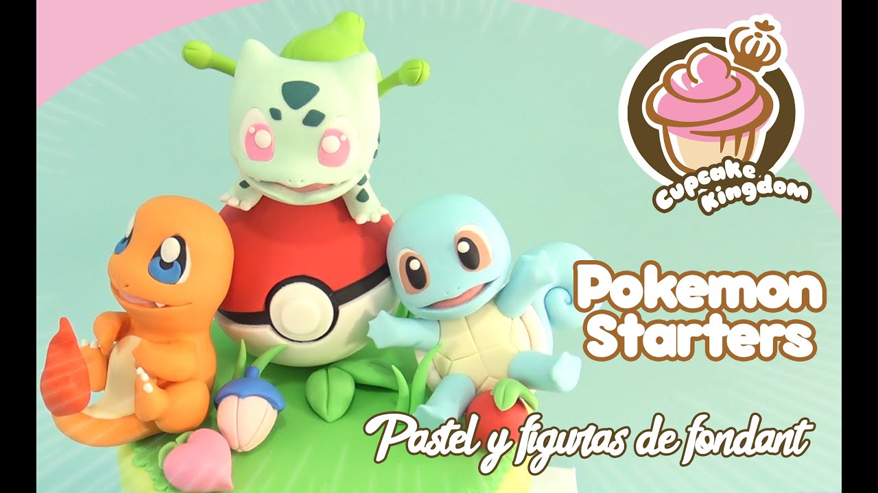 POKEMON! Figuras de Charmander, Squirtle y Bulbasaur en fondant!