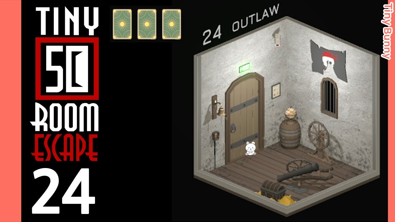50 Tiny Room Escape 24 Outlaw Walkthrough (3 Cards)