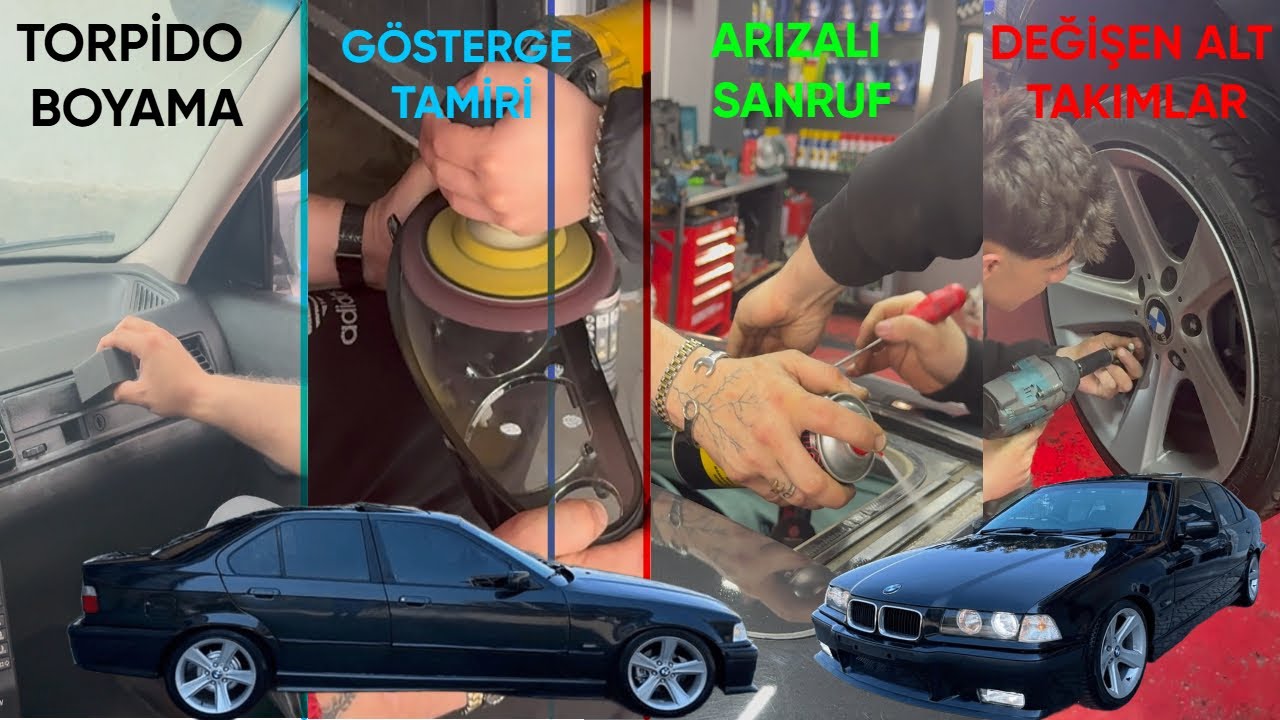 BMW E36 Belası : Torpido Boyama - Gösterge Değişimi - Alt Takım Sorunları - Sunroof Tamiri -PART 1