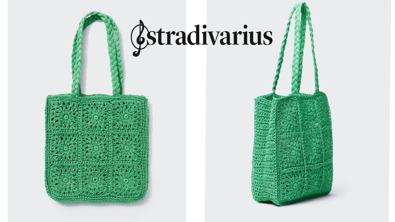 STRADİVARİUS MARKA ÖRGÜ TOTE ÇANTA YAPIMI - KAĞIT İP MOTİFLİ ÇANTA TARİFİ