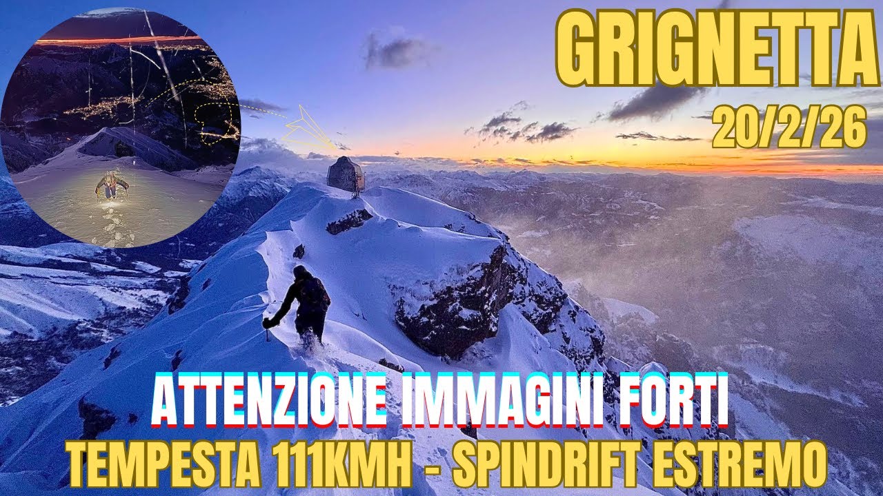 20/2/26 Grignetta FOLLE: 111 km/h e SPINDRIFT ESTREMO (non per tutti... forse 😂) [leggere desc]