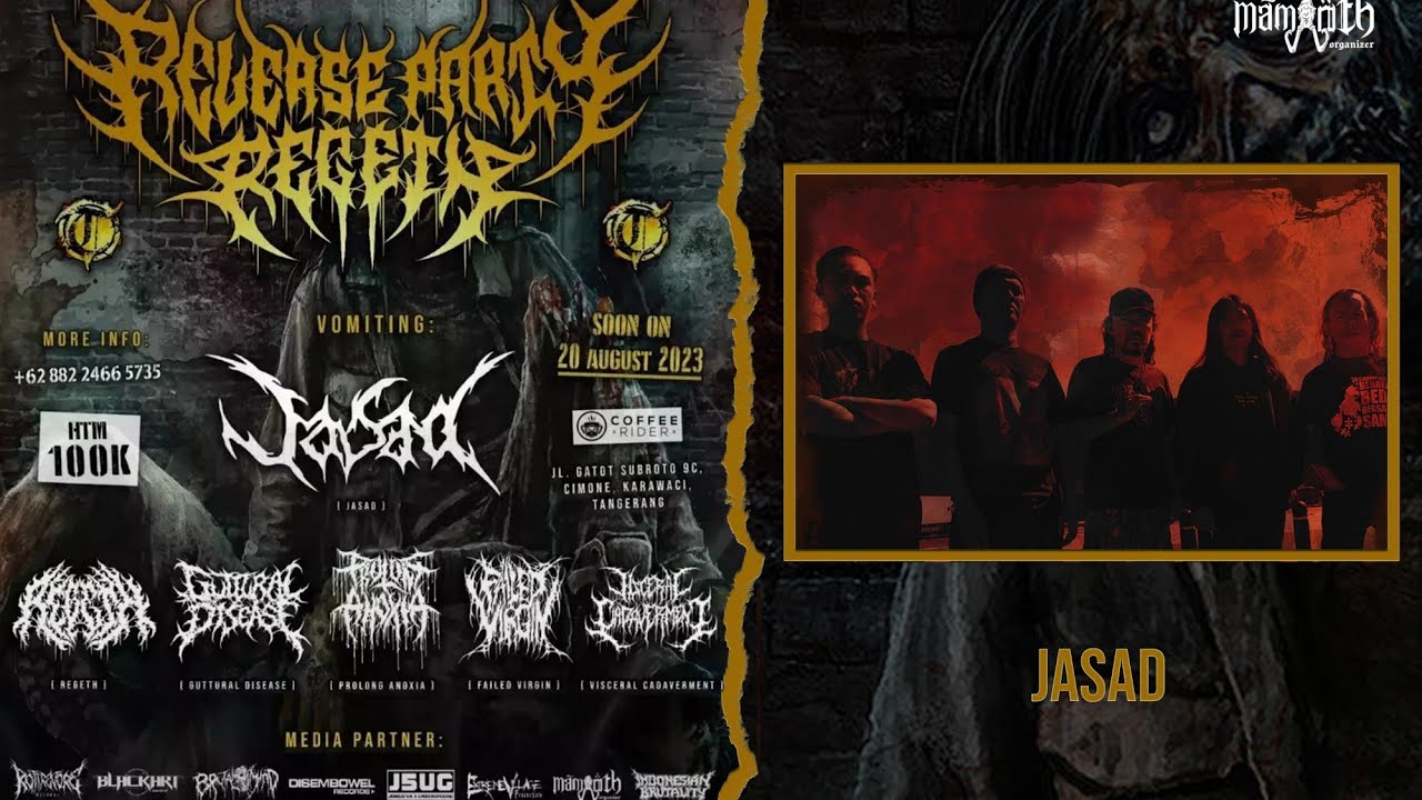 JASAD LIVE at RELEASE PARTY REGETH 20 AUGUST 2023❗| COFFEE RIDER TANGERANG  [PART1]