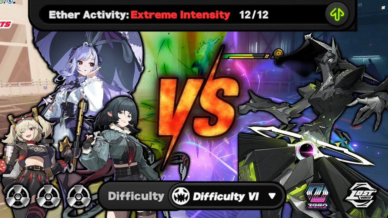 Anomaly Team vs Black Veil Marionette - ZZZ Lost Void - Difficulty 6 - Ether activity 12/12