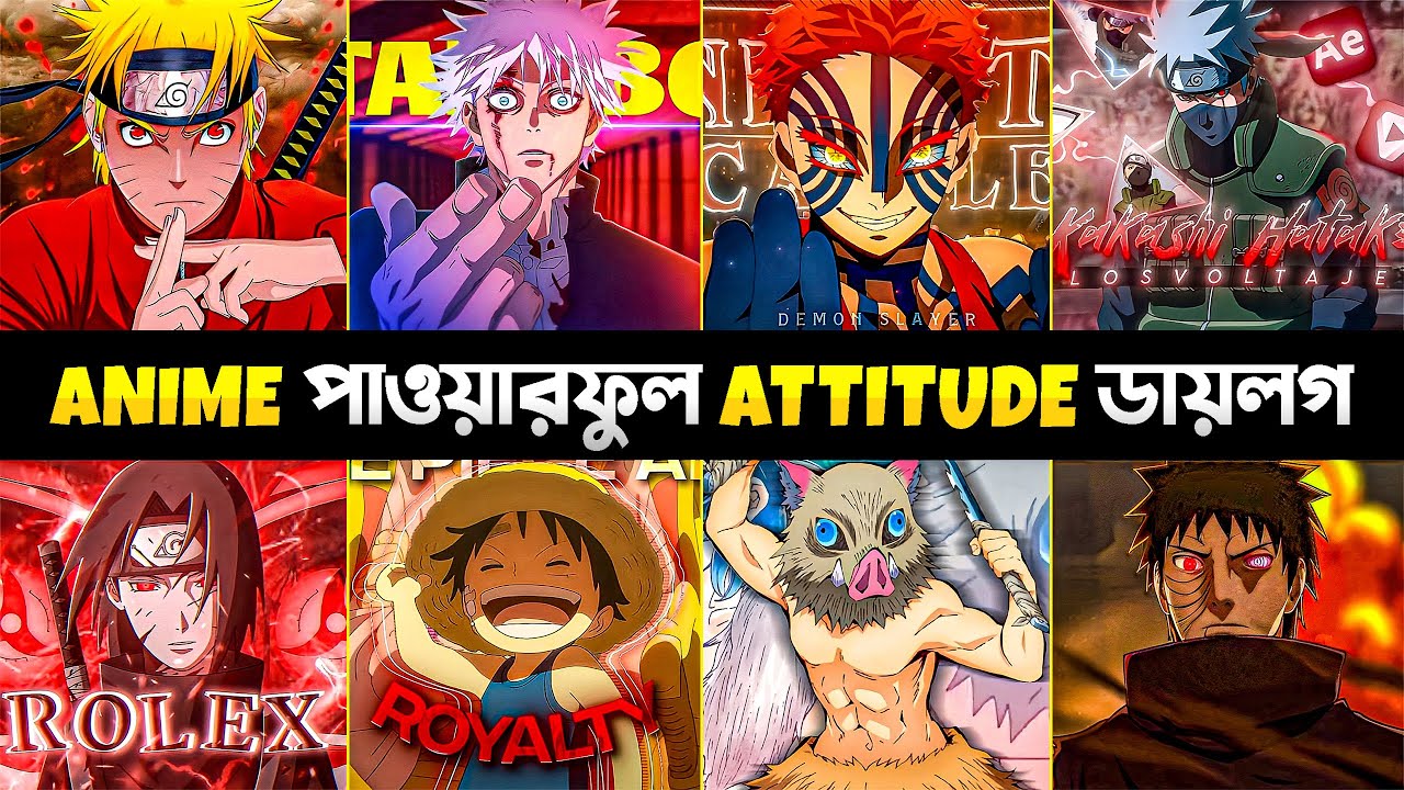 Anime Powerful Attitude Dialogue 2025 | Naruto | Demon Slayer | Satoru Gojo | One Piece | Hello RH2