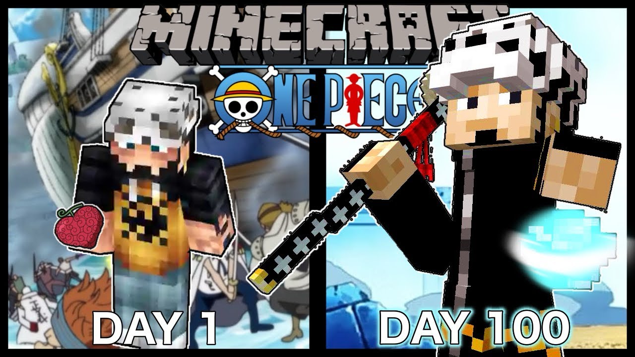 Spending 100 Days in Minecraft As Trafalgar Law!
