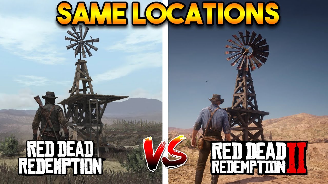 RDR 1 PLACES VS RDR 2 PLACES (LOCATIONS AND MAP COMPARISON)