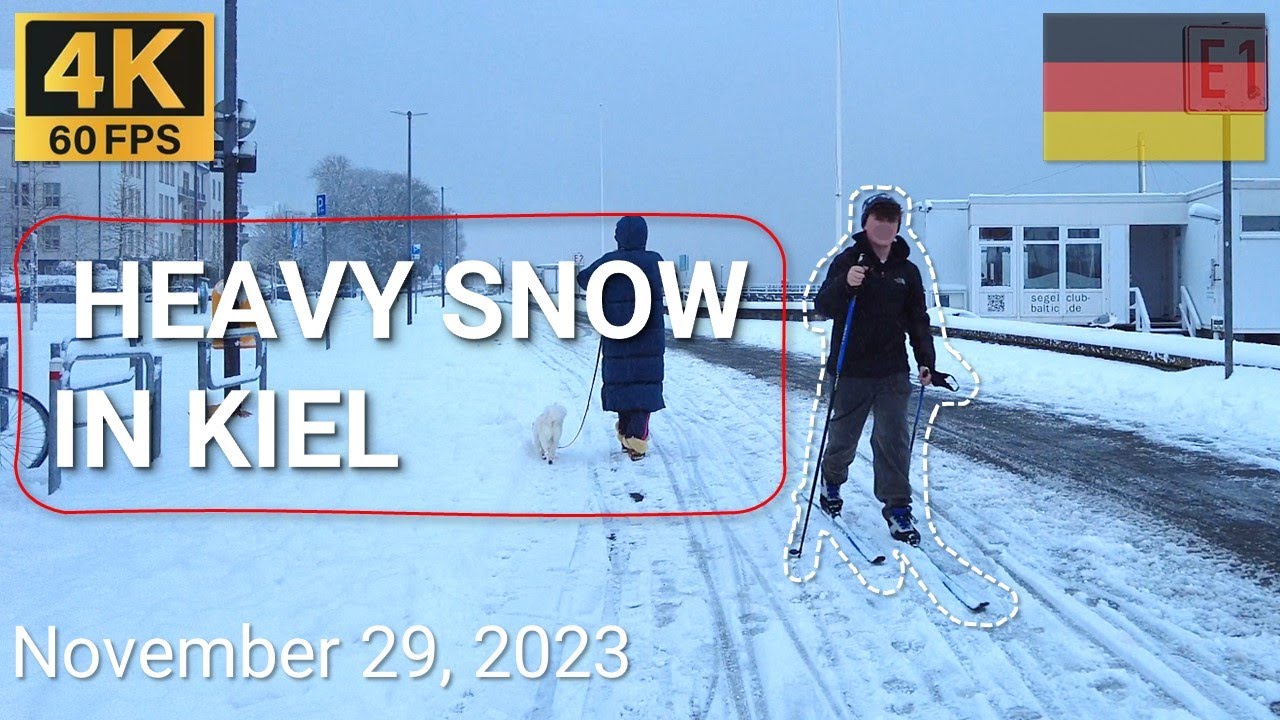 EXTREMELY UNUSUAL Snow in KIEL, Germany 🇩🇪 | 29 November 2023 | 4K·60p