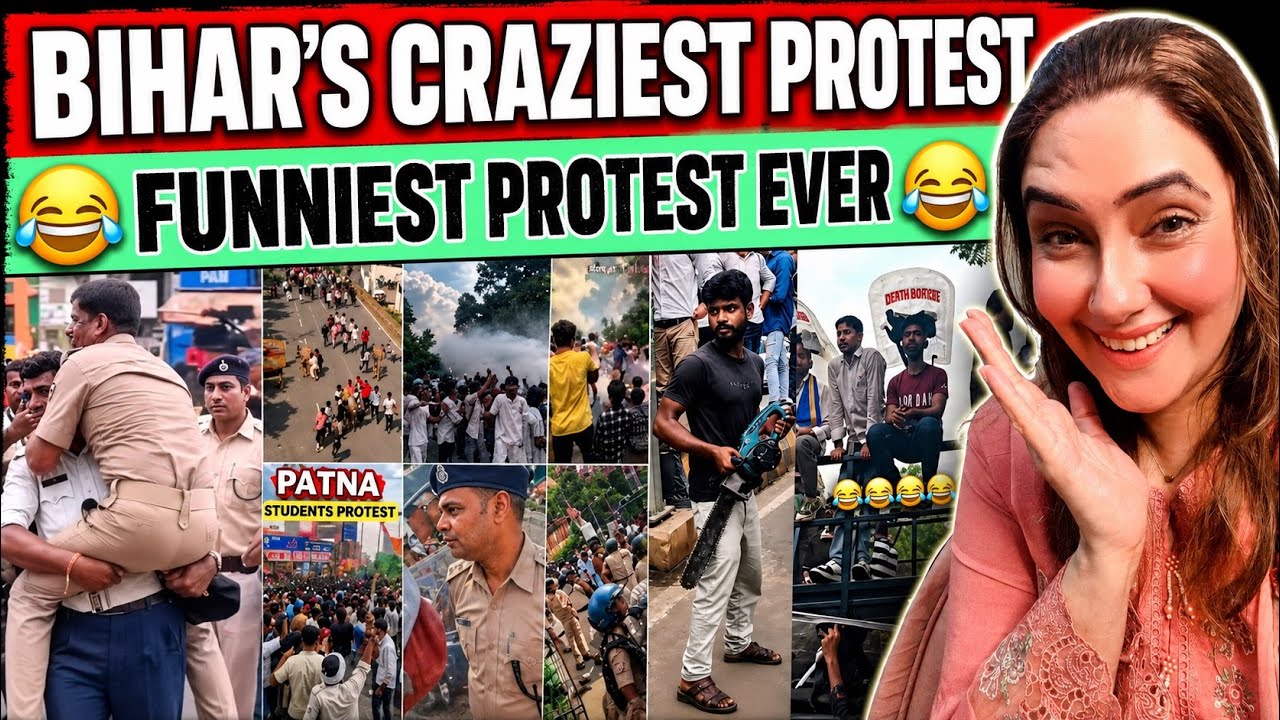 Bihar Protest Ka Next Level - Tear Gas Se Diwali, Barricades Se Cars Aur Police Comedy/ reaction