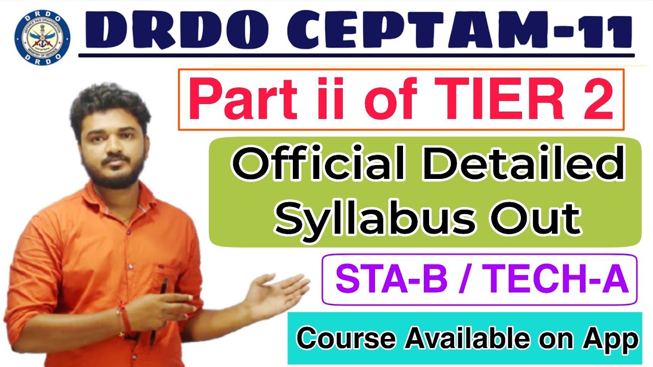 DRDO STA-B & TECH-A Official Syllabus 2025 Out| DRDO CEPTAM 11 Official Syllabus Out #drdo #syllabus
