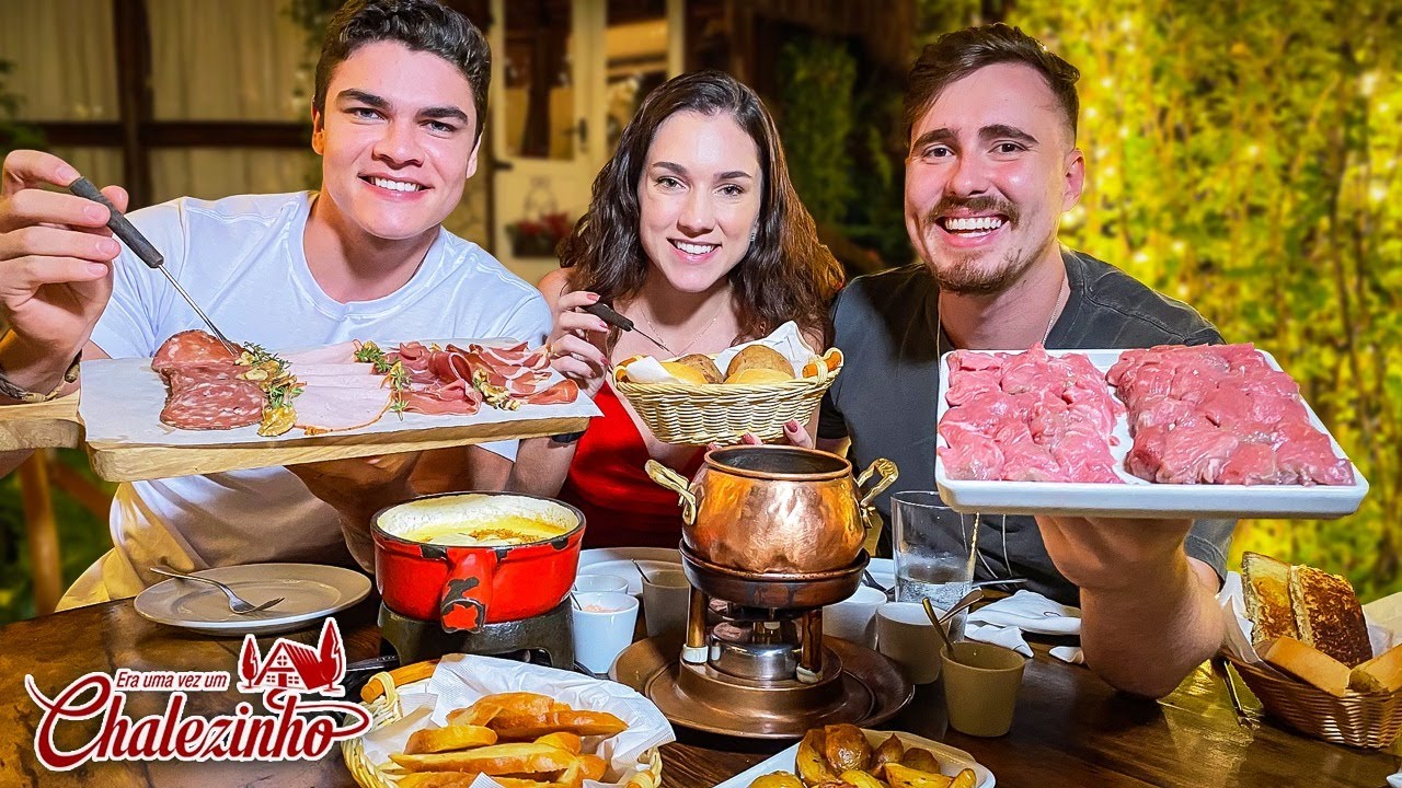 Primeira vez da Ana Bochi no Melhor Fondue c/ Churrasco no Óleo I Chalezinho 🧀🥩