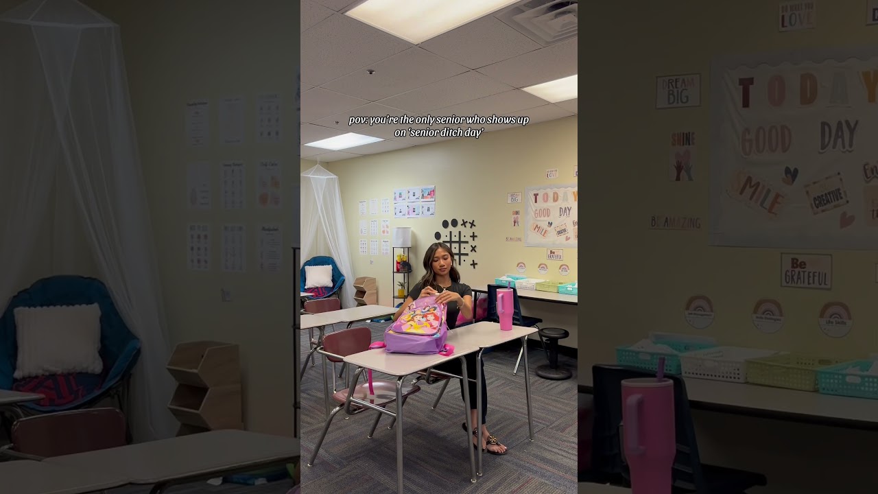 🍎 teachers dress up as a student day 🍎 seniors use kid backpacks #teacher #teacher #shorts