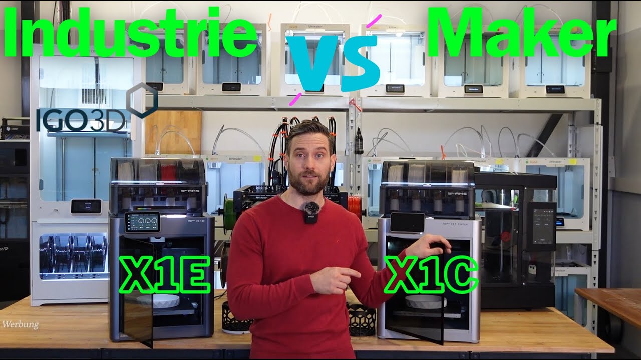 Bambu Lab Evolution geht weiter.... vom Maker zum Industriedrucker! Bambu X1E vs. Bambu X1C