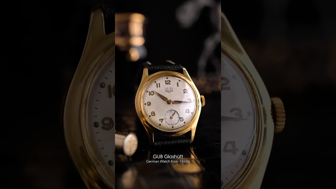 GUB Glashütte Vintage German Watch, Patina Dial, Cal. 60 from 1960's 