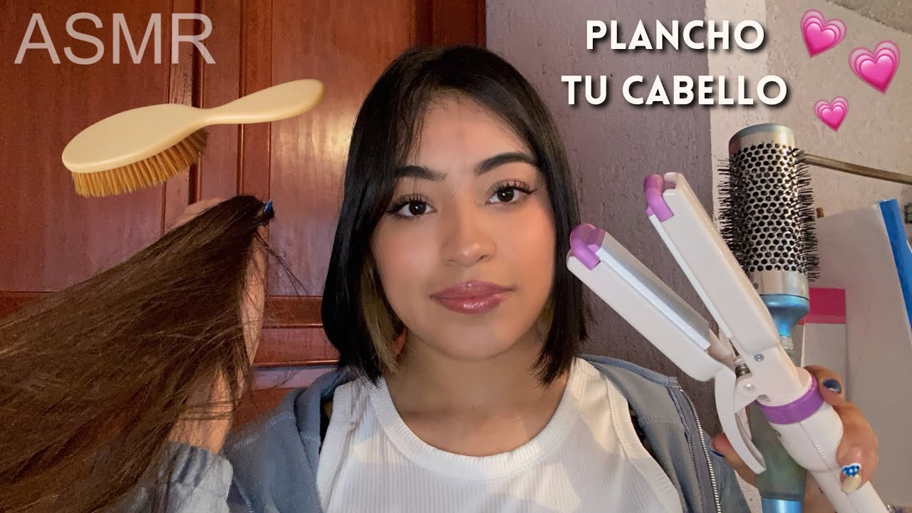 ASMR plancho y peino tu cabello para un evento 🎀