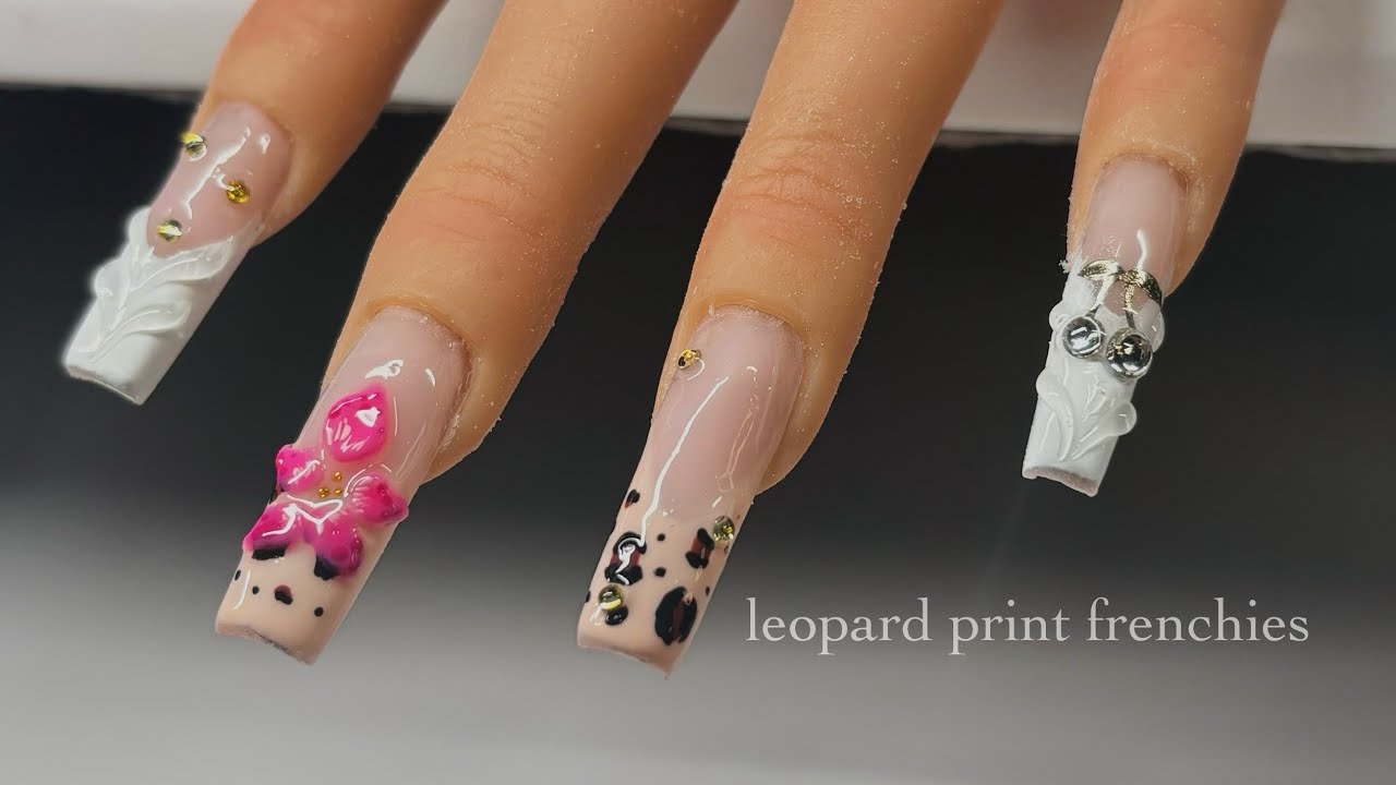 Beginner Friendly Leopard Print 🐆 | French Tips | Acrylic Nails