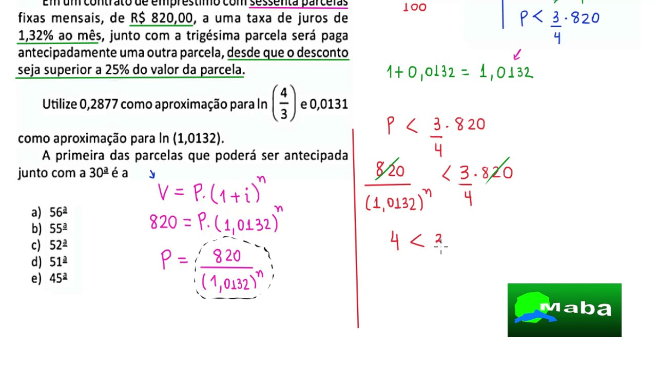 ENEM 2018 - MATEMÁTICA - QUESTÃO 137 - PROVA AZUL - MATEMÁTICA FINANCEIRA - PARCELAS
