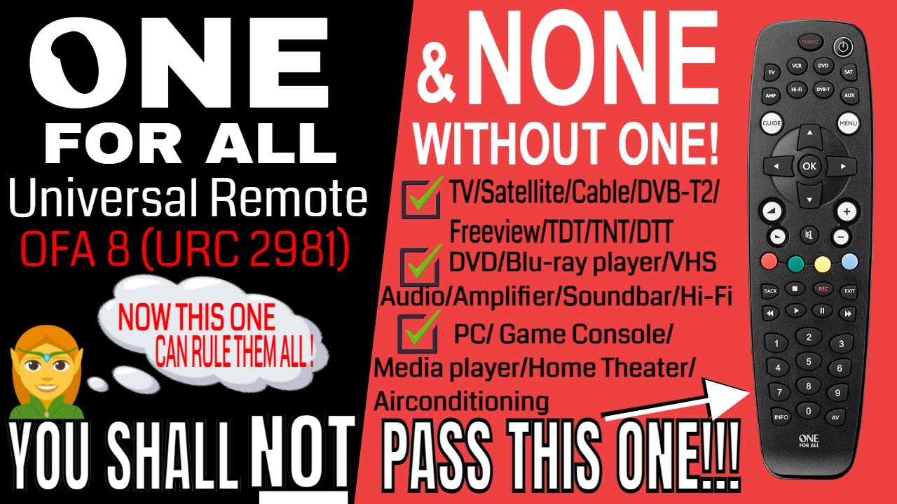 ONE for ALL Universal Remote OFA 8 (URC 2981) Unboxing