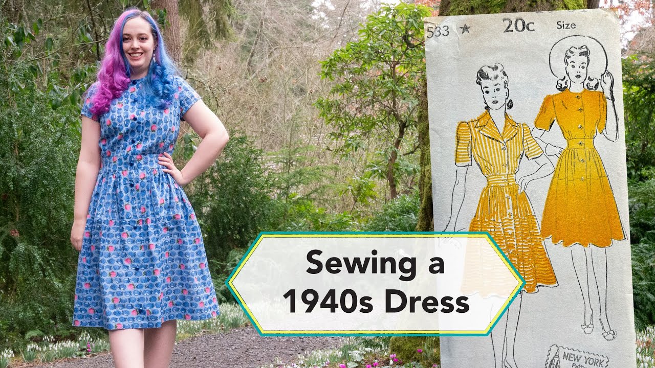 Sewing a 1940s Shirtwaist Dress from Vintage fabric | Vintage sewing project