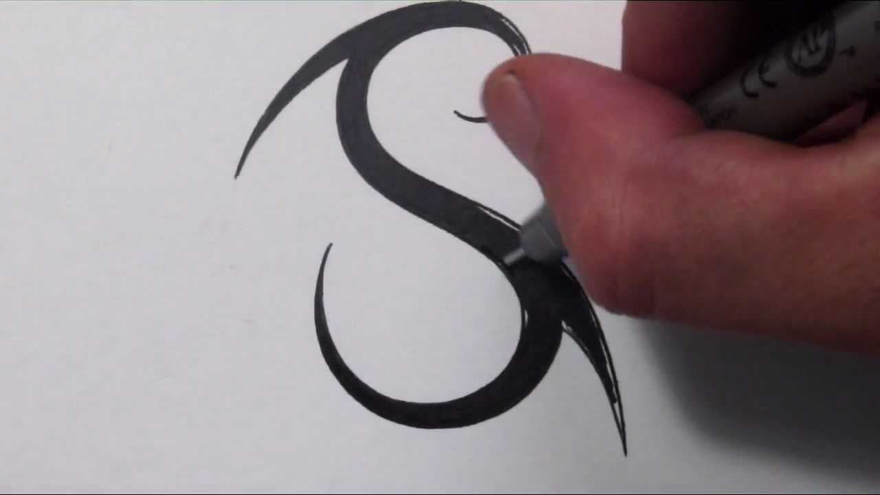How To Draw a Simple Tribal Letter S
