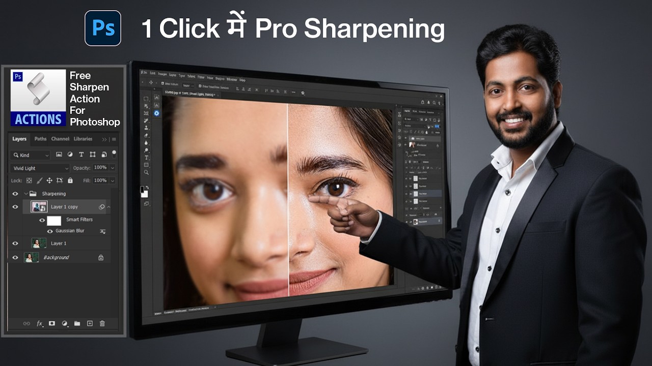 High Pass छोड़ो! Photoshop में Blur से Ultra Sharp Photo (FREE Action)