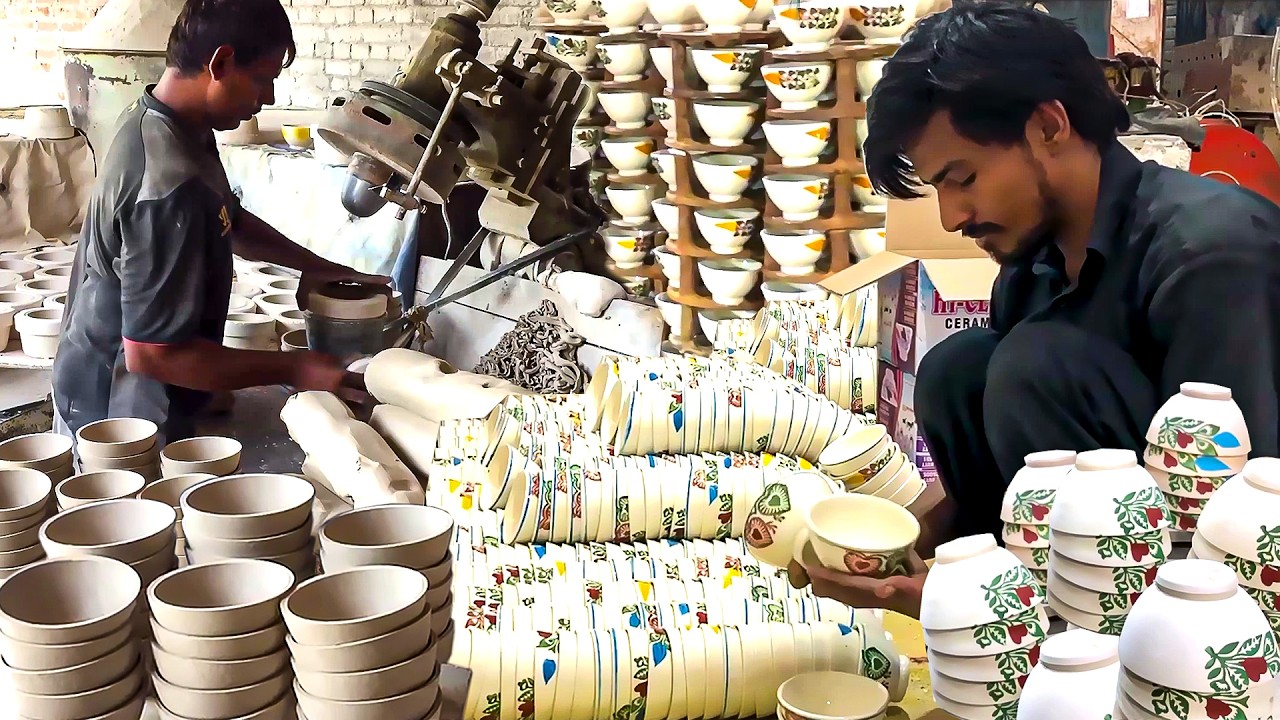 Satisfying Porcelain Clay Pottery Making | Transforming Raw Porcelain into Elegant Glazed Bowls
