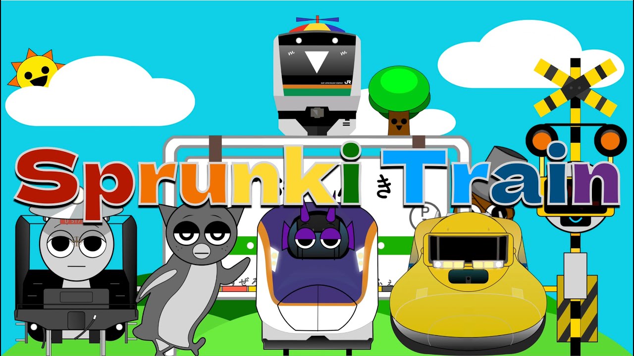 【Sprunki x Train】スプランキーが 電車や ふみきりに変身