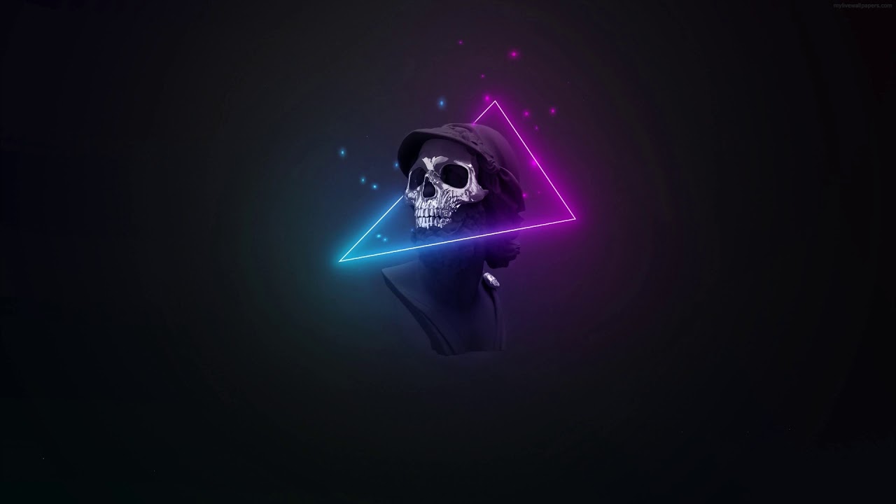 Neon Embers Skull LIVE WALLPAPER