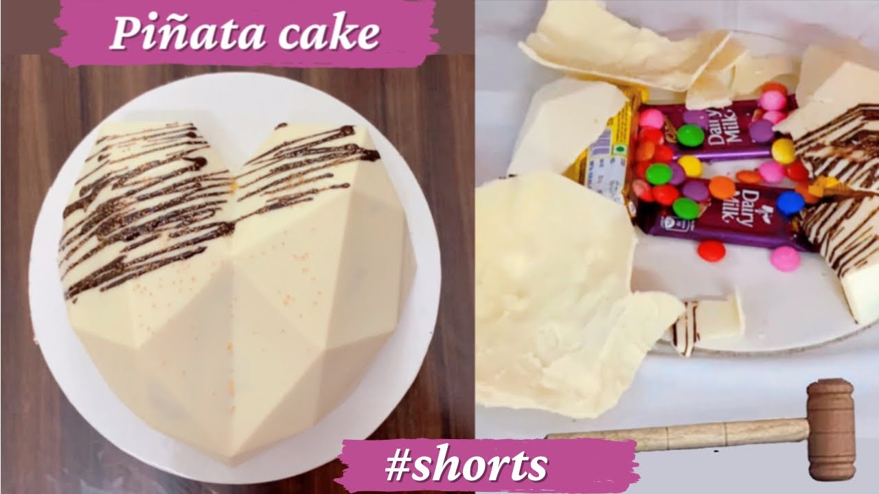 Pinata cake | Pinata cake quick recipe | Hammer cake | 3D chocolate smash cake | #shorts