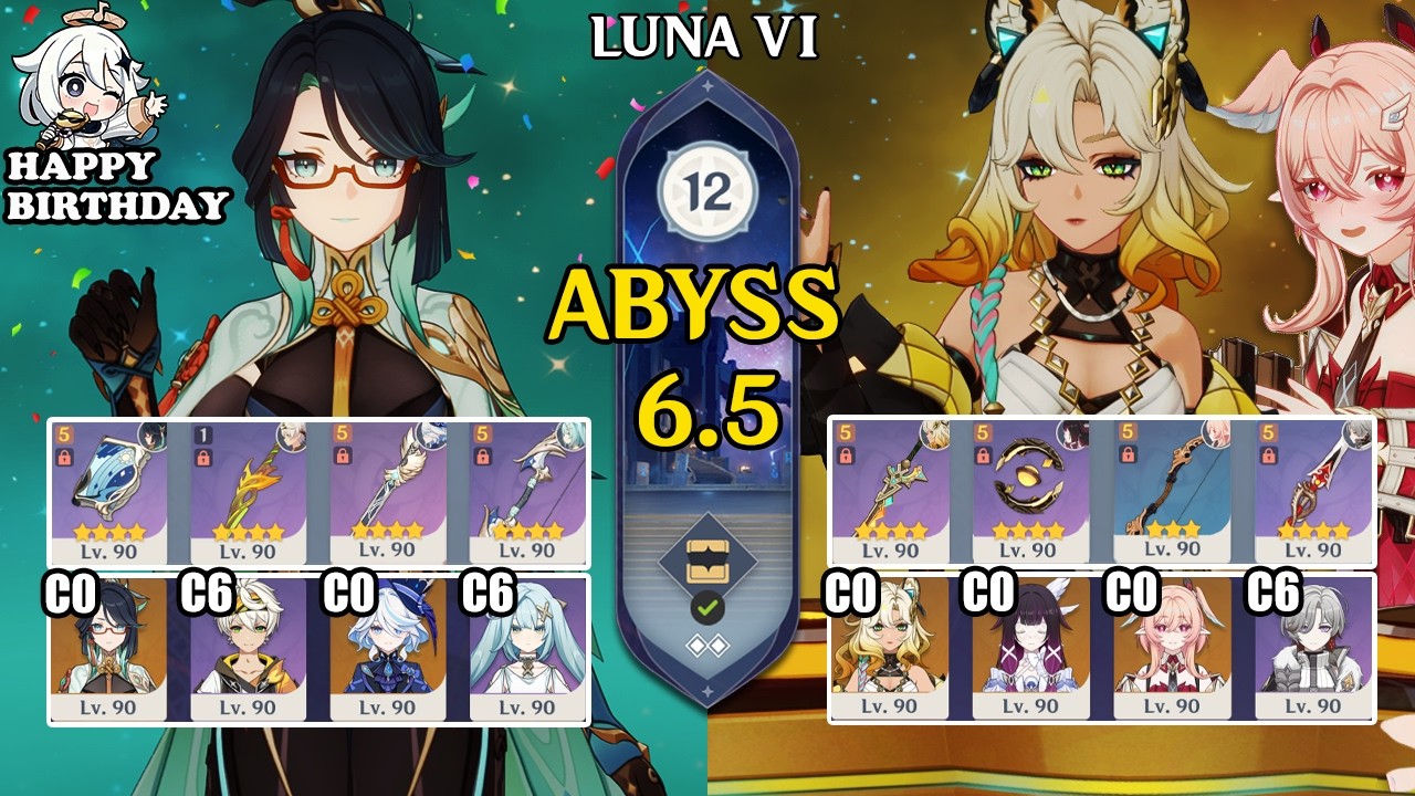 【Genshin Impact Бездна 6.5】C0 Сяньюнь DPS билд & C0 Шилонен Линнеа Lunar Crystallize｜原神 Spiral Abyss