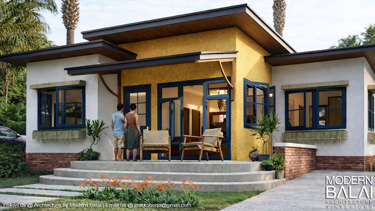 SPANISH HOUSE DESIGN SIMPLE HOUSE DESIGN 3-BEDROOM 9.7X10 METERS