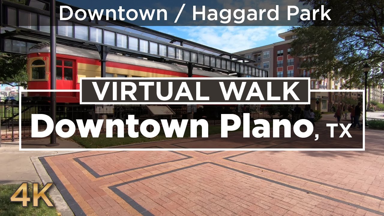 4K Virtual Walk -- Historic Downtown Plano, Texas October 2020