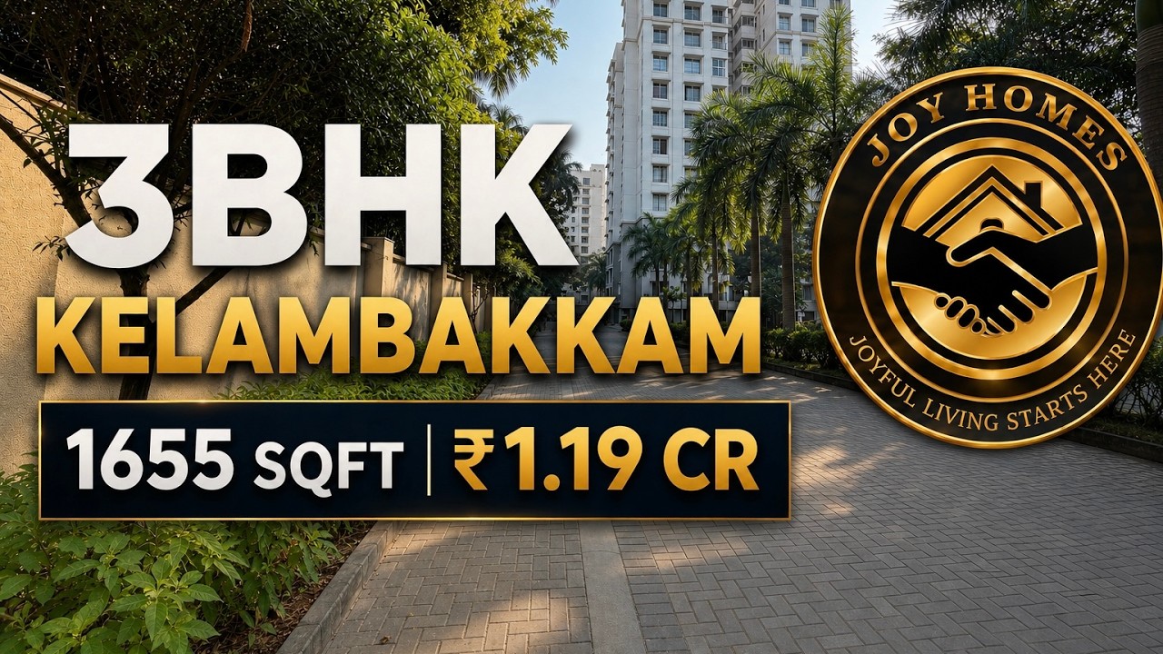3BHK Apartment for Sale in Sobha merita, kelambakkam | 1655 Sq Ft | Semi-Furnished flat | @ 1.20 Cr