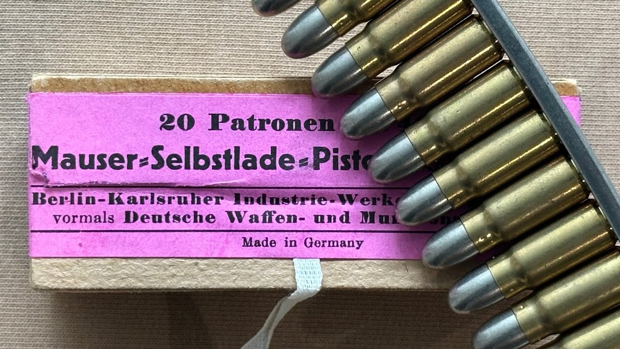 Unpacking the original box of 7.63x25 Mauser DWM (Nr 403) Karlsruhe cartridges