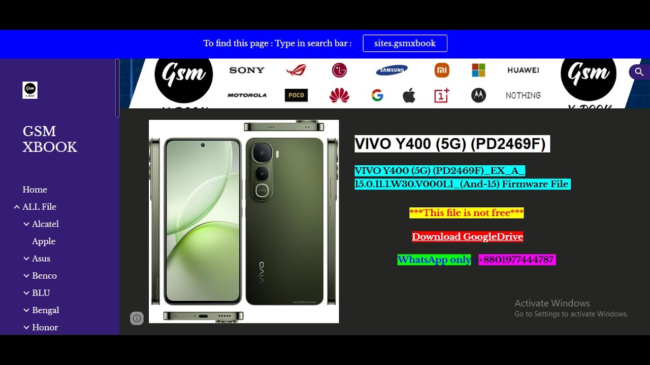 VIVO Y400 (5G) (PD2469F) _EX_A_15.0.11.1.W30.V000L1_(And-15) Firmware File #pd2469f #flash #firmware