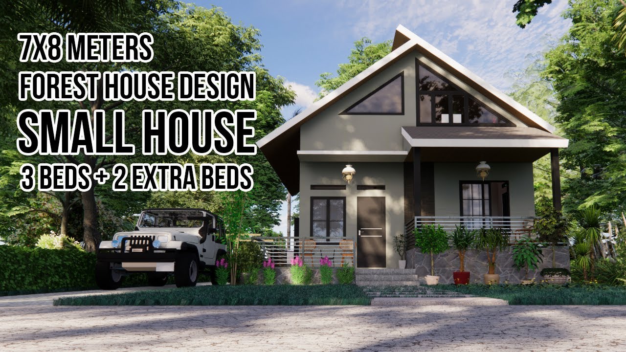 SMALL HOUSE DESIGN (7X8 meter) | 5 BEDS WITH ATTIC ROOM